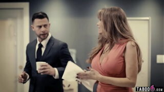 Granny secretary Darla Crane fucks her new young boss in his office